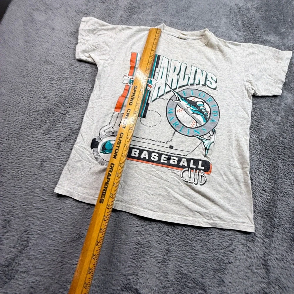 Florida Marlins T-Shirt Kids XL Gray Vintage 90s Baseball Tee USA Made 1993